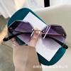 Llegada Nueva 2024 Sin Marco Lujo Ligero Moda Gafas de Sol Degradadas para Mujer Gafas de Sol para Sombrear Celebridad de Internet Ancla Parlanchina