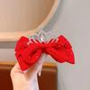 Tocado de horquilla con lazo rojo para niña, cinta para la parte superior de la cabeza con clip para Año Nuevo, accesorios festivos para el cabello para bebé