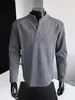 Moletom Henley pesado de 250g para homens, tendência outono 2026, corte solto, camada base perfeita para sobreposição, camiseta de manga longa