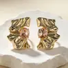 Pendientes grandes irregulares de moda exagerada estilo europeo y americano para mujer, de nicho y elegantes, con un toque de lujo ligero y de alta gama