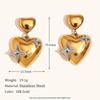 Pendientes de estrella de cinco puntas con diseño de amor, grandes y pequeños, chapados en oro de 18 quilates, de acero inoxidable, ligeros y de lujo, de gran venta transfronteriza entre Europa y América.