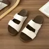 Sandalias Planas Retro Casuales de una Correa con Velcro para Mujer, Calzado Casual para Exteriores, Suela Gruesa, Moda de Verano con Textura, Sandalias para Persona Perezosa