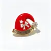 Broches transfronterizos con temática navideña, pines festivos de esmalte y con incrustaciones de diamantes, varios diseños de broches navideños, venta al por mayor directa de fábrica
