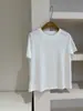 T-shirt Branca Top Manga Curta Ombro Normal Gola Redonda Algodão Fino Confortável Vazado Bordado Doce Modelador E114