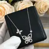Colar de Borboleta Fantasma de Alto Padrão no Mesmo Estilo de Xiao Xue e Yi Mengling para Mulheres, Corrente para Clavícula Full Diamond de Nicho de Luxo Leve com um Toque de Alto Padrão