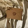 Sobre Textura Arpillera Color Sencillo Estilo Retro Occidental Carta de Amor Papelería Escrita a Mano Sobre Sello de Cera Juego de Papel para Cartas