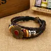 Pulseira de Couro Artesanal Lote Misto Multicolorido de Flores Pequenas Pulseira Novo Estilo Japonês e Coreano Pulseira Punk Personalizada Pulseira de Couro de Vaca