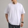 Camiseta Solona Lisa com Manga Curta Caída para Homens, Corte Solto, Tamanho Grande, Gola Redonda, Top Masculino com Logo Personalizado, Seda de Gelo Secagem Rápida