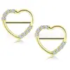 Jiangtai F136 Anillo para Pezón Corazón de Titanio G23 Aleación de Titanio Joyería para Piercing Corporal Fabricante Anillo para Pezón Personalizado Clavo para Pezón