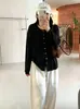 Cárdigan Básico de Punto de Color Sólido para Mujer Tallas Grandes Mujer Estilo Otoño 2026 Chicas Gorditas Cuello Redondo Holgado Adelgazante Ropa Exterior