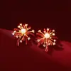 Pendientes de Corazón con Fuegos Artificiales Rojos de Año Nuevo y Circonita para Mujer, Pendientes Versátiles de Estilo Vintage, Pendientes de Lujo Ligero de Alta Gama al por Mayor