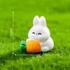 Conejo creativo que brilla en la oscuridad, decoración DIY de paisaje en miniatura, pequeñas manualidades de resina para escritorios e interiores de automóviles