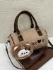 Bolso de Mano de Lana de Cordero Transfronterizo Lindo Dibujo Animado Bolos Estilo Universitario Otoño e Invierno 2025 Bolso Cruzado para Chica Bolso de Hombro