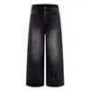 Jeans Rectos de Pierna Ancha Lavados Vintage de Peso Pesado para Hombre Tendencia de Comercio Exterior High Street Americano