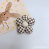 Color Arroz Tela Fresca a Cuadros Flor de Cinco Pétalos Accesorios para Joyería Rellenos de Flores de Algodón Accesorios para Broche de Pasador de Pelo Hecho a Mano DIY