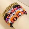 Pulseira Empilhável de Argila de Polímero para Halloween Pulseira de Contas Mais Vendida na Amazon 2026 Pulseira de Novo Estilo Joia de Mão Divertida e Peculiar