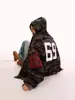 Sudadera con Capucha Corta de Manga Corta Unisex Camuflaje Hip-Hop Retro Americano de Calle de Moda Nacional para Pareja Suelta Street
