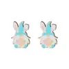 Pendientes de Botón Creativos de Animales de Dibujos Animados Lindos Conejo de Madera Pollito Gato Pendientes de Botón Arcoíris Accesorios para Pendientes de Niños
