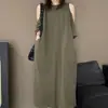 Vestido de Moda Tomara que Caia Plus Size para Mulheres, Novo Estiloso Solto Casual Emagrecedor Nicho Bolso Vestido Camiseta Vestido de Maternidade