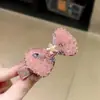 Pinza para el Cabello con Lazo Rosa Dulce Estilo Coreano, Pinza de Pato para Mujer, con Adornos de Estrella de Cinco Puntas con Pedrería de Alta Resistencia, Accesorio para el Cabello