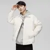 Chamarra Ligera de Plumas con Solapa para Hombre Abrigo de Invierno Marca de Moda Tendencia Ropa para Hombre 2025 Nuevo Relleno de Plumas de Pato Blanco Estilo Corto