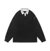 Roupa Masculina Beijie 2026 Primavera Nova Cor Color Block Gola Lapela Moletom Unissex Marca Tendência Caimento Solto Oversized Jaqueta Falsa de Duas Peças