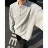 Ropa de punto casual Henley de color liso básica simple de Corea, moda popular para usar debajo