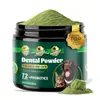O pó de limpeza dental para pets da Amazon contém enzimas e probióticos para gatos e cães removerem tártaro e placa bacteriana.
