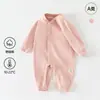 Algodón Suave de Primavera y Otoño Ropa Nueva para Bebé Mameluco de Manga Larga para Recién Nacido Unisex Elástico Traje de Gateo Clase A Ropa para Niños