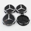 Adecuado para la cubierta del cubo de la rueda negra Mercedes-Benz de 75 mm, cubierta del cubo de la rueda del automóvil estándar Benz estrella, cubierta decorativa central de plástico estándar