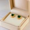 Doce atmosfera nicho estilo europeu e americano banhado a ouro tridimensional forma de amor embutido brilhando brincos de diamante pequeno brincos para meninas
