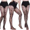 Medias Sexy con Diseño Jacquard de Patrón Floral, Medias Delgadas de Malla Hueca para Comercio Exterior en Europa y América