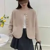 Novo casaco curto de alta qualidade estilo coreano para outono e inverno para mulheres, imitação de pele de mink, top elegante e sofisticado para mulheres baixinhas