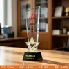 Trofeo Personalizado Creativo de Pentagrama de Cristal, Souvenir del Premio al Empleado Destacado de la Reunión Anual, Exhibidor de Honor de Medalla de Cristal