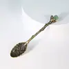 Cuchara de grava de cristal natural, cuchara para helado, cuchara para postre, cuchara mezcladora de mango largo tallada creativamente, disponible para venta al por mayor