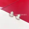 Aretes de Calabaza Chapados en Plata 925 Oro de 18K Completamente Diamantados Pato Mandarín Fulu Sencillos de Moda Lujo Ligero Calabaza Blanca
