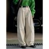 Lou Fu Primavera Novo Estilo Yuppie Coreano Commuter Calças de Cintura Alta Perna Larga Calças Soltas Slim Look Feminino Casual