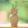 Vaso de Beleza de Grés Chinês Zen Retrô Escritório Arranjo de Flores Hidropônico Cerâmica Interior Desktop Enfeites Recipiente para Flores
