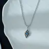 Colar Original Polaris Losango Zircônia Azul para Mulheres Tendência Personalidade Luxo Leve Estrela de Oito Pontas Versátil Corrente para Clavícula