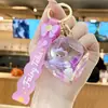 Llavero de Elefante Morado de Cristal con Cuentas de Burbujas de Arena Movediza Colgante Exquisito para Coche Bolso Regalo Pequeño