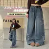 Jeans de otoño para niñas, pantalones anchos holgados para niñas, pantalones casuales elegantes para niñas mayores, pantalones largos de moda para primavera y otoño