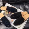 Mocasines de Verano para Hombre sin Cordones, Punta Cerrada y Pedrería, Zapatos Perezosos sin Talón, Zapatos Medios Slip-On para Hombre