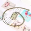 Nuevo Reloj de Bolsillo Pequeño Rectangular Dual-Pantalla Dual-Movimiento de Cuarzo Creativo Personalizado Reloj Decorativo Conmemorativo en Stock para Entrega Inmediata