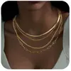 Collar Colgante Apilado en Capas Transfronterizo de Amazon Hecho de Cobre, Cadena Elegante y Estilosa para la Clavícula, Nueva Joyería para Mujeres