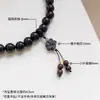 Contas Espaçadoras Pretas de 8mm Pulseira de Frutas de Sabão Pingente Vagem de Lótus Pulseira Acessórios DIY Joias Estilo Chinês