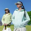 Jaqueta Respirável com Capuz para Proteção Solar Feminina, Casaco Casual de Alta Qualidade para Proteção Solar, Nova Tendência de Verão Jaqueta para Pele para Viagem ao Ar Livre