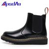 Botines Chelsea 2976 Transfronterizos para Mujer, Botas Martin de Pareja para Hombre, Botines Cortos de Cuero Genuino Británico, Zapatos Casuales de Cuero sin Cordones para Hombre y Mujer