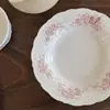 Platos de cerámica rosa de hortensia de estilo francés y soñador, cuencos de cerámica, vajilla de cerámica, tazas de café y platillos, platos de postre, platos de servir, platos hondos
