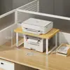 Estante de Armazenamento para Impressora, Estante de Armazenamento para Copiadora de Mesa de Escritório, Suporte Elevado de Mesa de Camada Dupla, Estante Organizadora de Arquivos Multifuncional