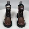Botas Martin de suela gruesa para mujer, nuevo estilo invierno 2026, forradas de felpa y engrosadas para mayor comodidad, botines de moda y versátiles, botas de nieve cálidas para mujer
